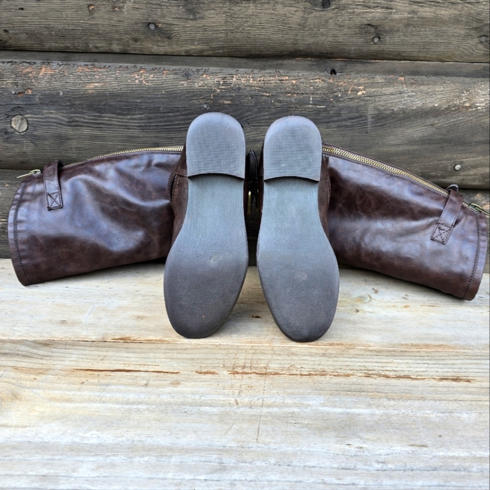 JustFab Zella Brown Vegan Leather, Western Riding Moto Boots. WMS 8M - Picture 13 of 13